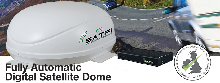 SatFi RV GO In-Motion Multi Triple LNB EU Capable Dome satellite system top banner